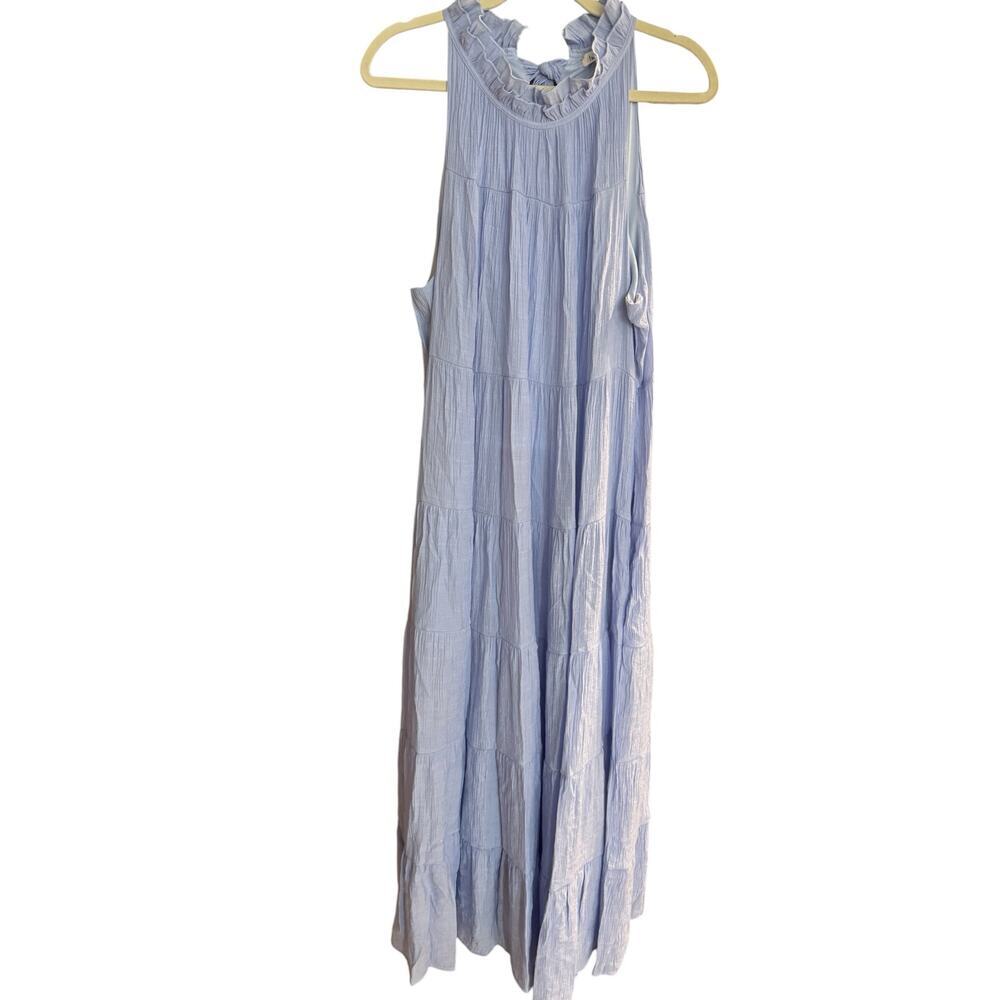 Indigo Soul Sleeveless Dress Light Blue Gauzy Size 2XM Full Flowy